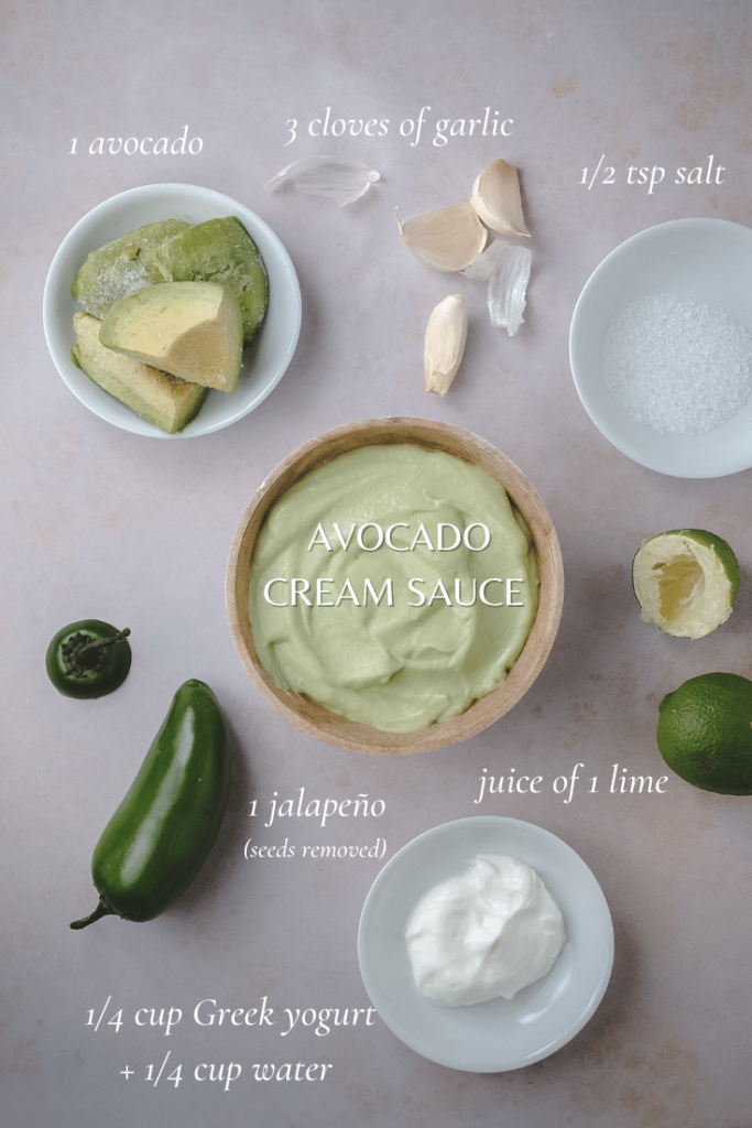 avocado & jalapeño cream sauce
